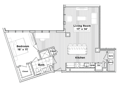 a floor plan of a small house at Madison West Elm, Conshohocken Pennsylvania